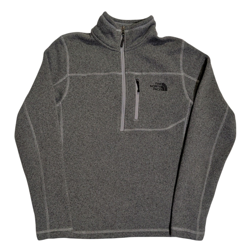 The North Face Pullover Jacket Mens Size S Quarter Zip Shirt Fleece Heather Grey